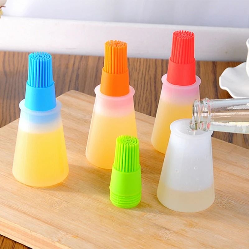 High-Temperature Silicone Oil Bottle Brush – Precision BBQ & Baking Dispenser