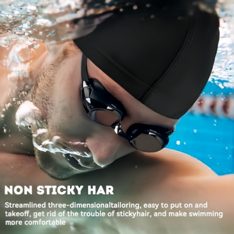 Elastic Silicone Swim Cap for Adults Breathable Waterproof Pool & Training Hat