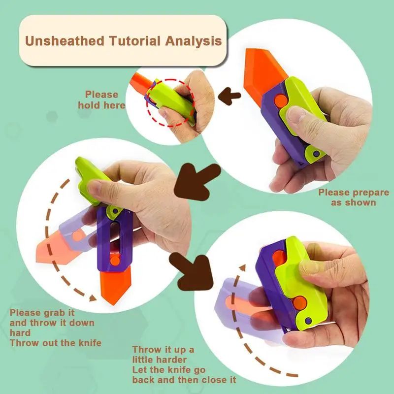 Carrot Fidget Toy Gravity Flip Stress Relief Desk Toy Novelty Gift