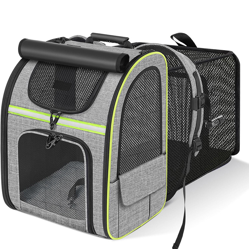 Breathable Mesh Pet Carrier Backpack Expandable Cat Carrier Bag for Hiking and Travel