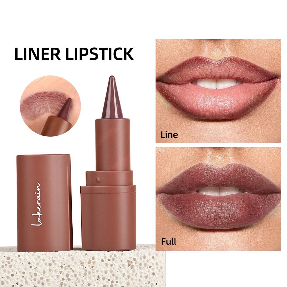 Lakerain Matte Lip Liner Crayon Waterproof Velvet Lip Contour Pencil Long Lasting Non Stick Lip Tint