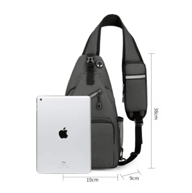 Mens Adjustable Chest Sling Bag for Travel Camping and Outdoor Sports