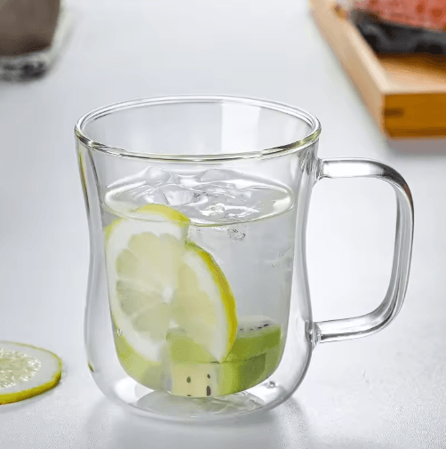 Handmade Double Wall Glass Cup Set – Heat-Resistant Transparent Beer, Coffee & Whiskey Mugs