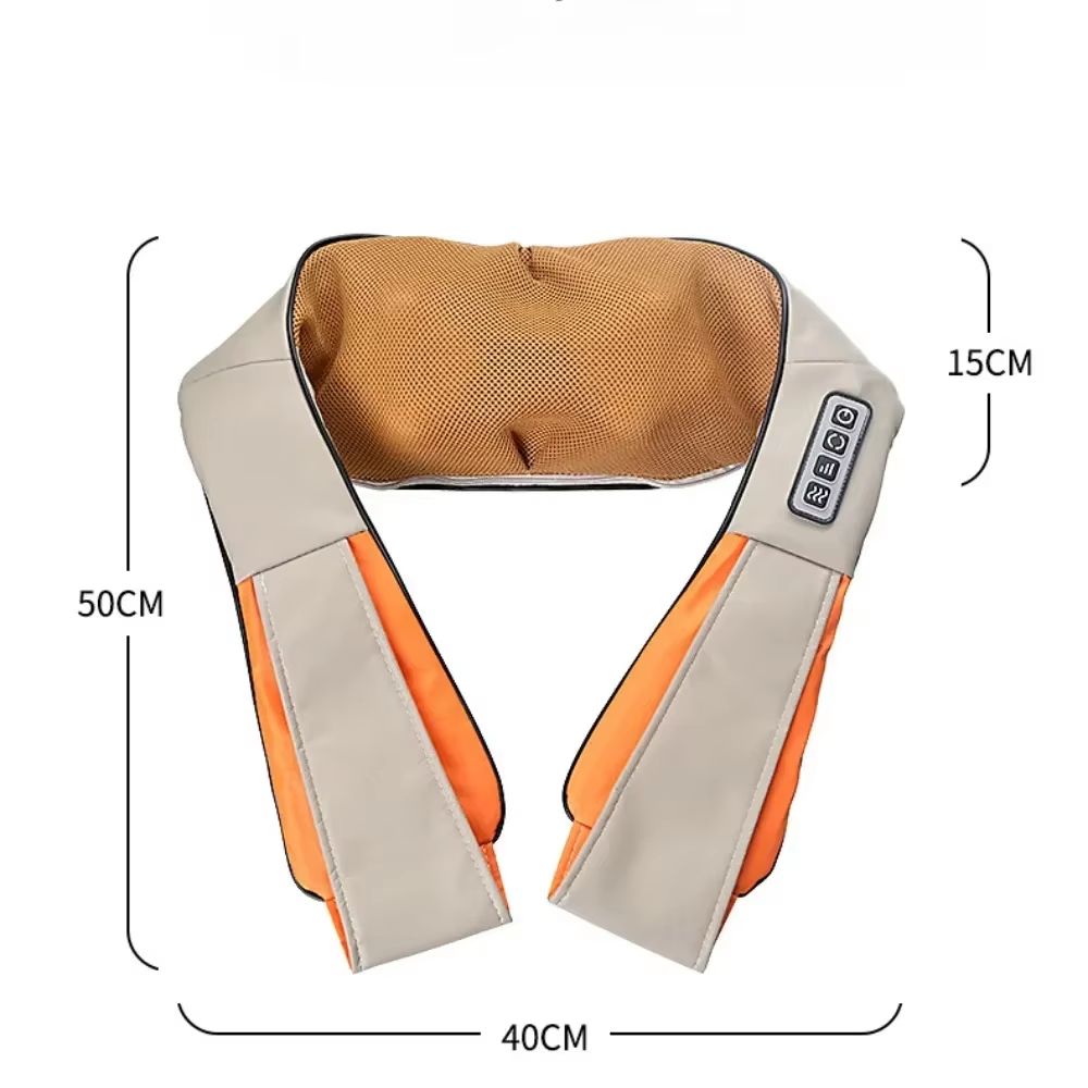 RelaxHeat Shiatsu Neck & Shoulder Massage Shawl – Hot-Compress Electric Cervical Traction & Kneading Wrap