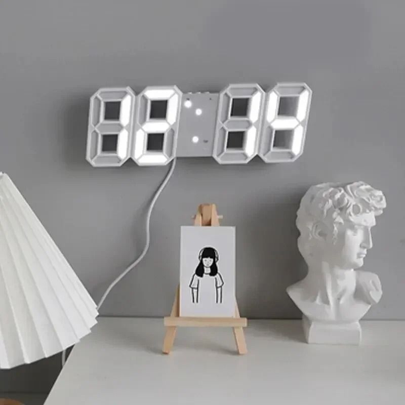 3D LED Digital Alarm Clock with Date and Temperature Display