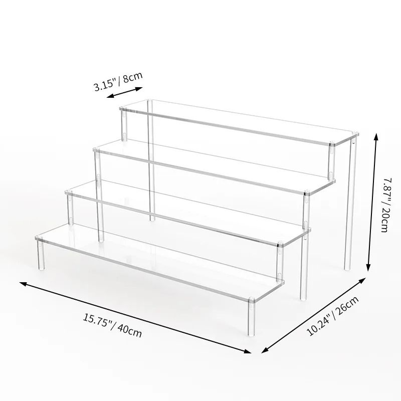 Multi Layer Acrylic Display Stand Transparent Trapezoid Shelf