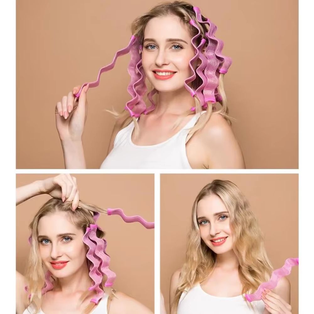 12 Piece Heatless Hair Curlers Soft Curling Rod Set