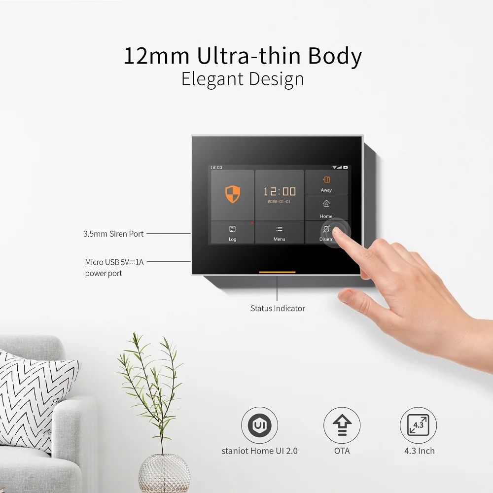 Smart WiFi Home Security Hub – 4.3 Inch Touchscreen Protection Kit