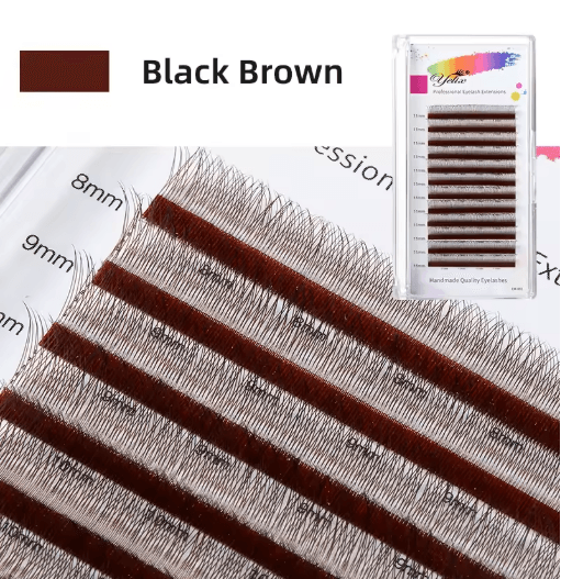 Yelix 2D Y Shape Volume Lash Extensions Dark Brown Ultra Thin Premade Fans