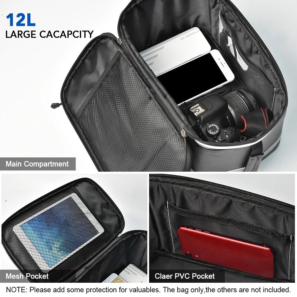 7L Bike Trunk Bag Water Resistant Rear Rack Bag with Rain Cover