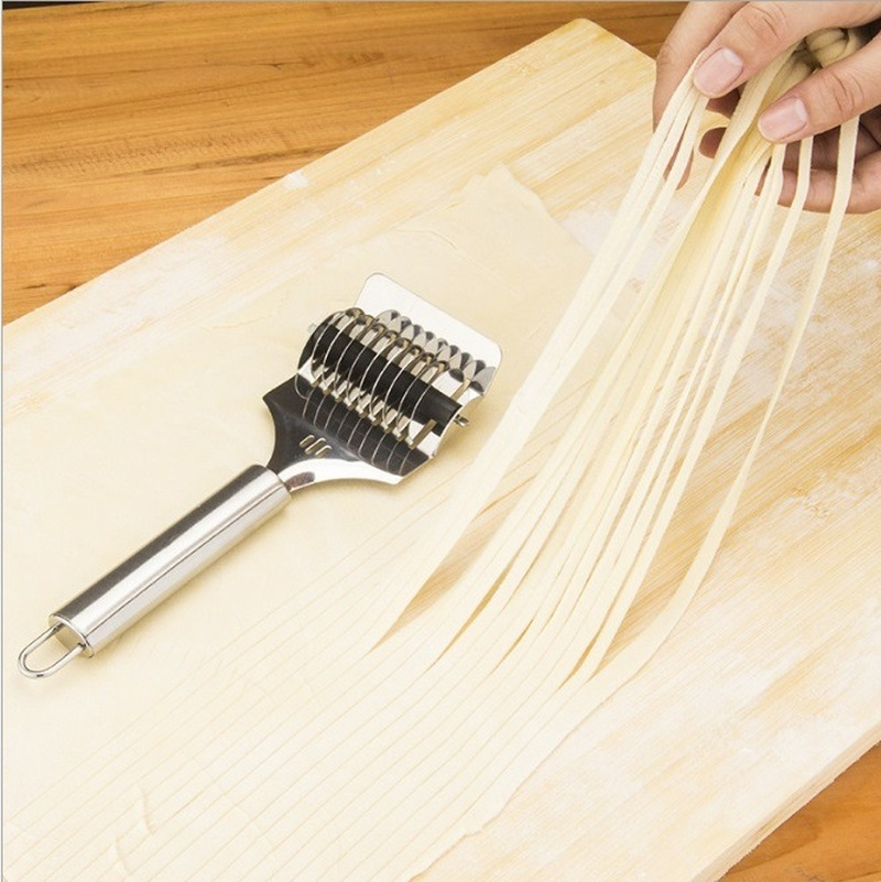 Stainless Steel Noodle Cutter Spaghetti Maker, Lattice Roller, and Dough Docker Tool