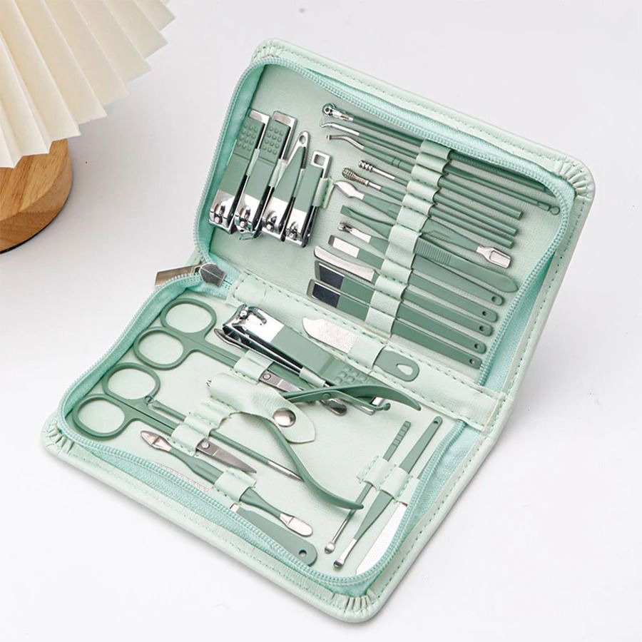 30 in 1 Stainless Steel Manicure Kit with Travel Case