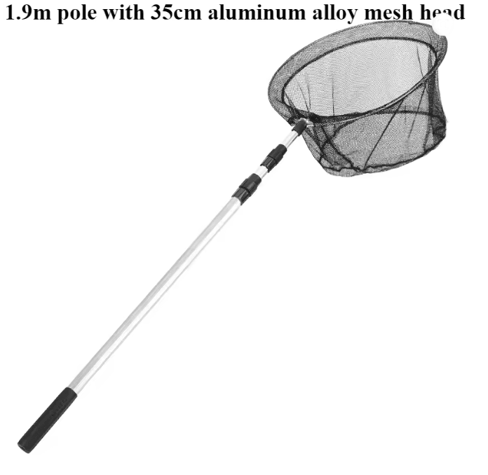 Telescopic Fishing Net Aluminum Alloy Folding Landing Net with Rubber Handle