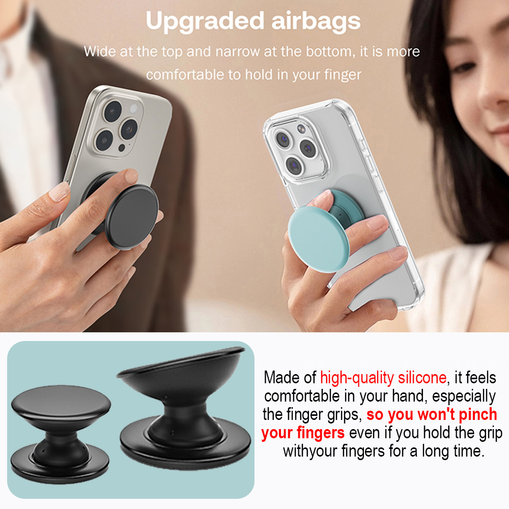 Slim Adhesive Phone Grip Stand Finger Holder for Secure One Hand Use