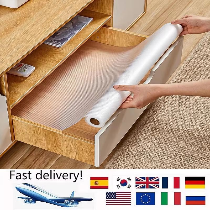 EVA Waterproof Non-Slip Cabinet & Fridge Mat – Cut-to-Fit Non-Adhesive Drawer Liner for Kitchen