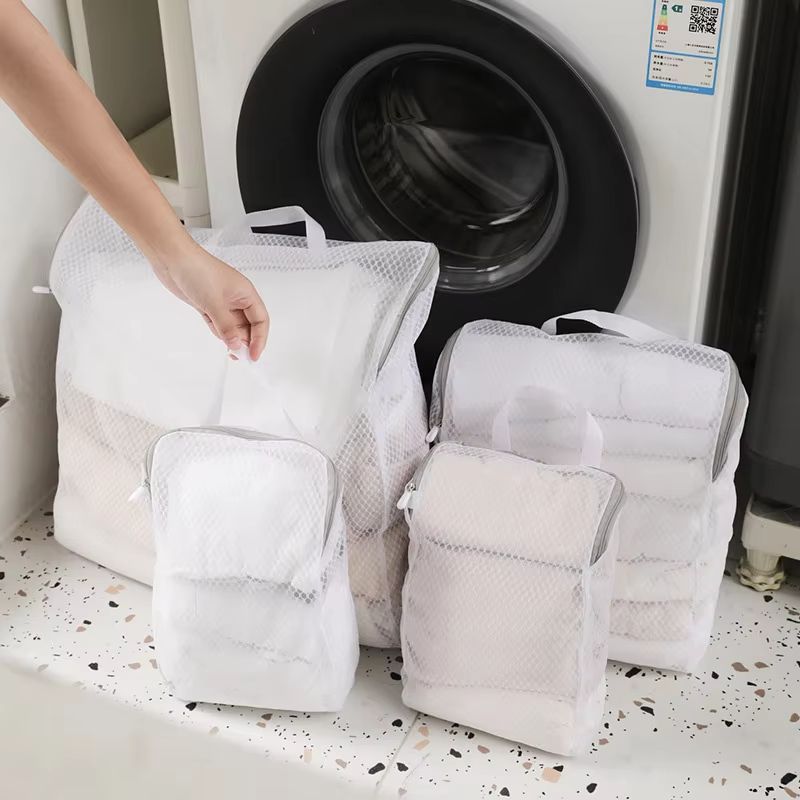4PCS Mesh Laundry Washing Bags Foldable, Thickened Reusable Wash Bags for Clothing Care