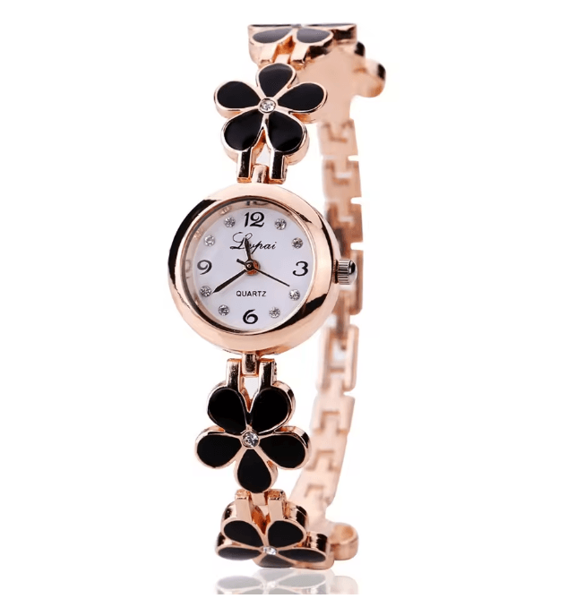 Luxury Flower Bracelet Womens Quartz Watch Rhinestone Small Dial