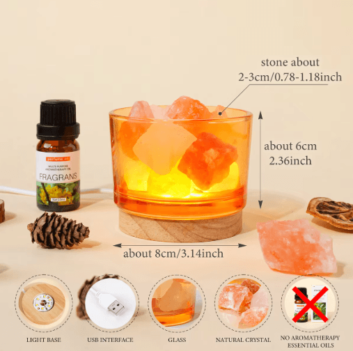 Rose Quartz Crystal Aroma Lamp – Natural Rose Quartz Crystal Lamp for Relaxing Home Decor