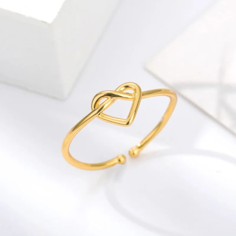 Stainless Steel Heart Couple Ring