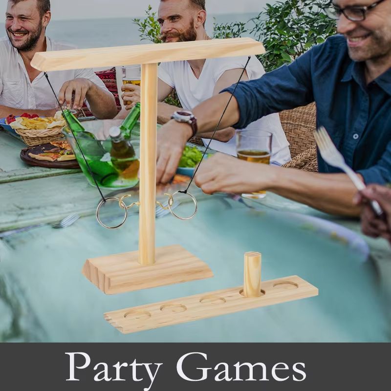 Handmade hook and ring game. Wooden Ring Toss Party Game for Patio & Home