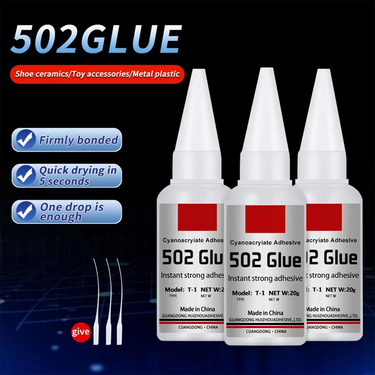 JXVX 502 Industrial-Strength Instant Super Glue