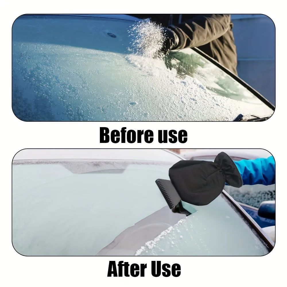 All-in-One Car Ice Scraper & Snow Brush with Thermal Gloves – Heavy-Duty Winter Windshield Cleaning Kit