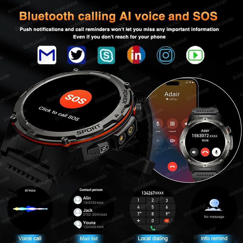 T-Rex 3 Rugged Smartwatch with GPS, NFC & 3ATM Waterproof Design