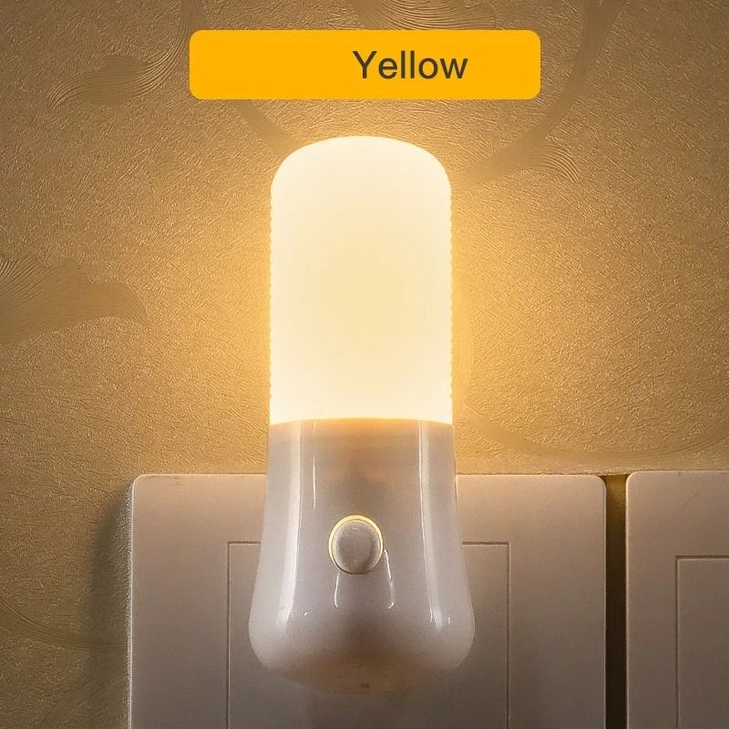 EU US Plug LED Night Light Plug-in Socket with Push Button Switch for Bedroom Hallway Baby Room Decor