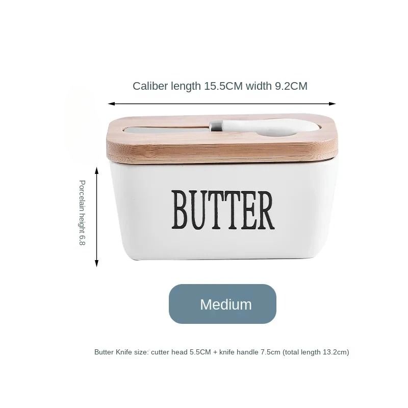 Artisan Ceramic Butter Keeper with Bamboo Lid