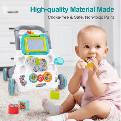 Baby Cartoon Musical Activity Walker Multifunction Learning Walker with Drawing Board