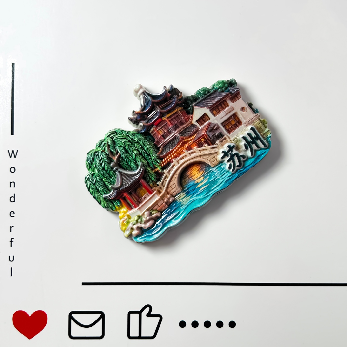 Suzhou Gardens Moon Tower Relief, Creative Landscape Exquisite Home Decoration Souvenirs