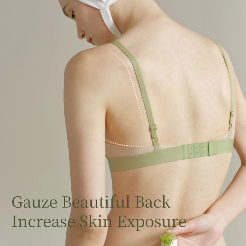 SUJIIN Sexy Lace Triangle Cup Bra Seamless Wireless Beautiful Back Lingerie