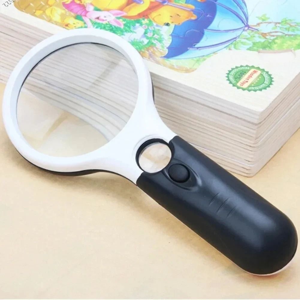 Handheld 45X Magnifying Glass with LED Light for Reading and Jewelry Inspection