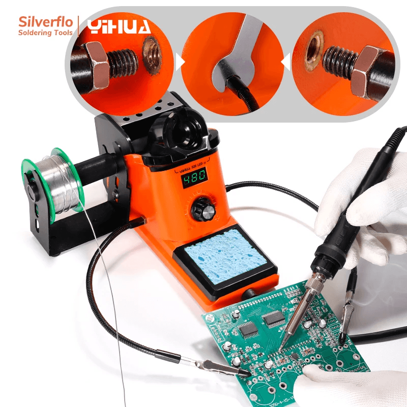 Digital Soldering Iron Kit with LED Display and Helping Hands