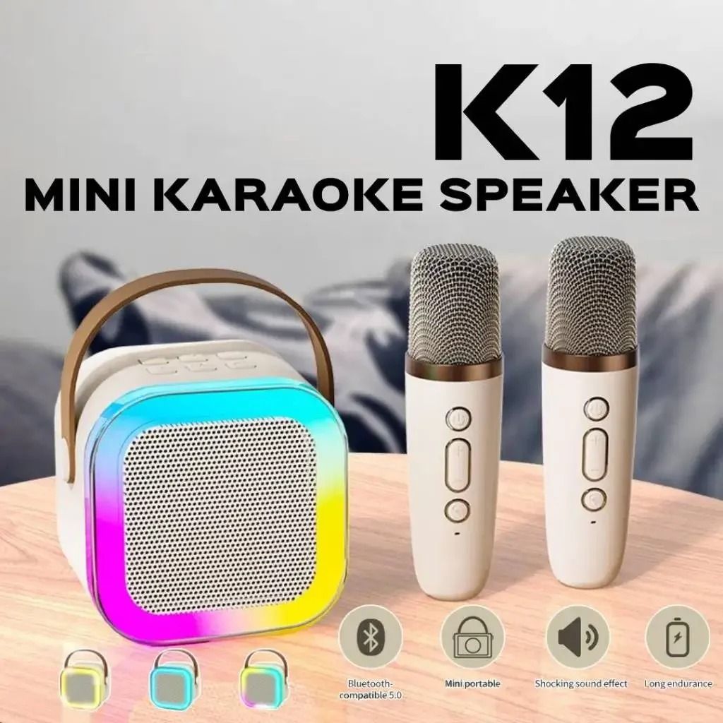 K12 Bluetooth Karaoke Speaker Mini Wireless Sound System with Microphone