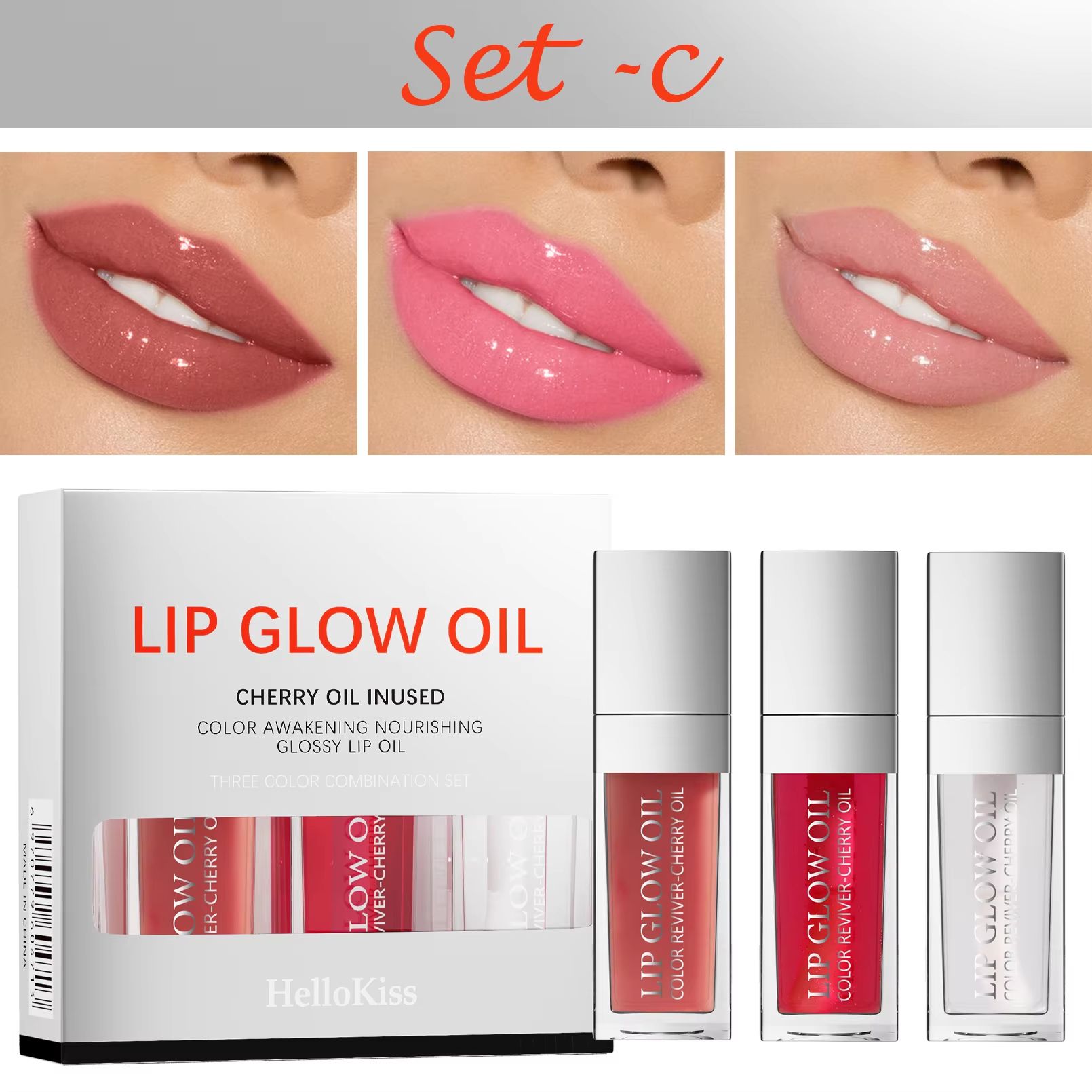 Crystal Jelly Lip Oil Set Hydrating Lip Plumper Gloss Tinted Lip Glow Collection