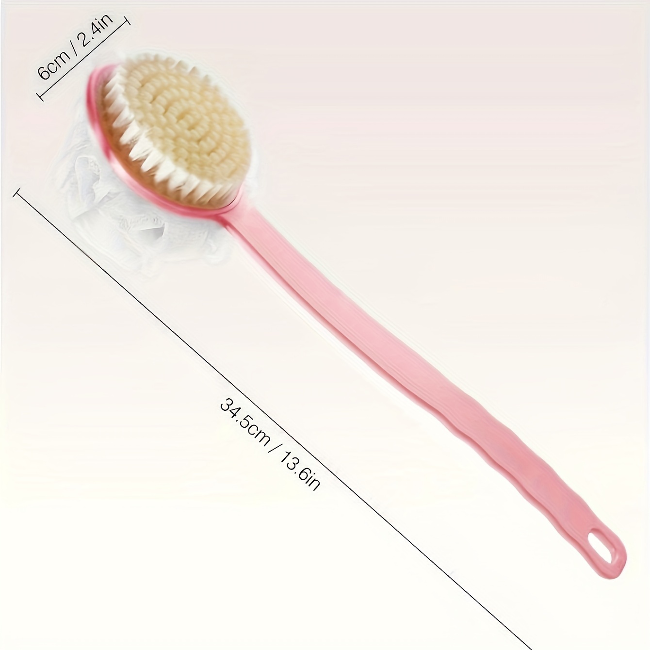 Exfoliating Body Scrubber with Long Handle Soft Bath Brush & Skin Massager