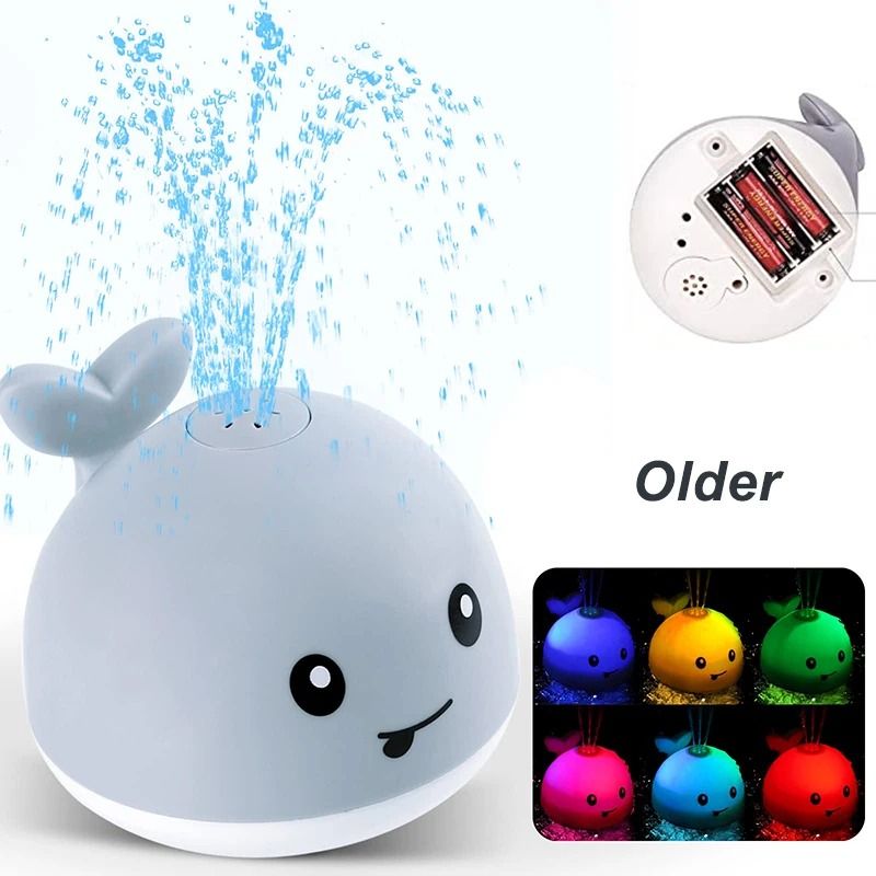 Rechargeable Baby Bath Toy Light Up Whale Water Spray