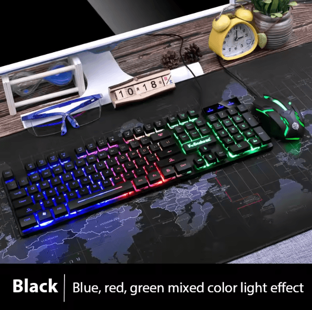 KM320 Keyboard & Mouse Combo – Waterproof Backlit Gaming Set with Luminous LED