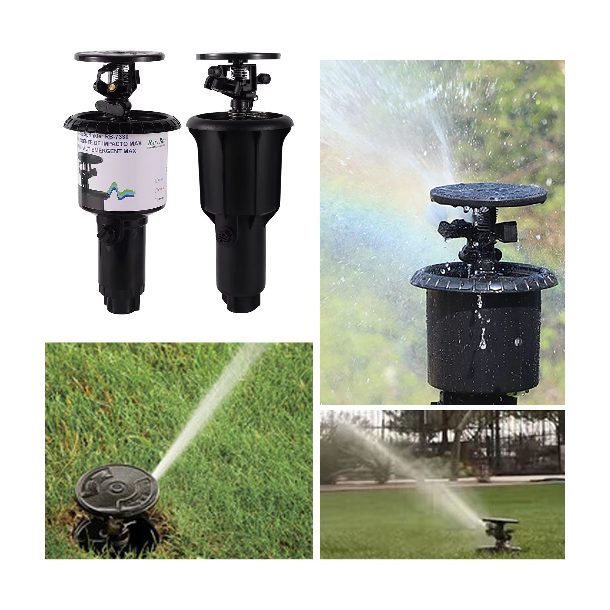 Pulse Pop-Up Impact Sprinkler Head – Adjustable Rocker Rotary Buried Irrigation for Farmland & Lawn, 1/2