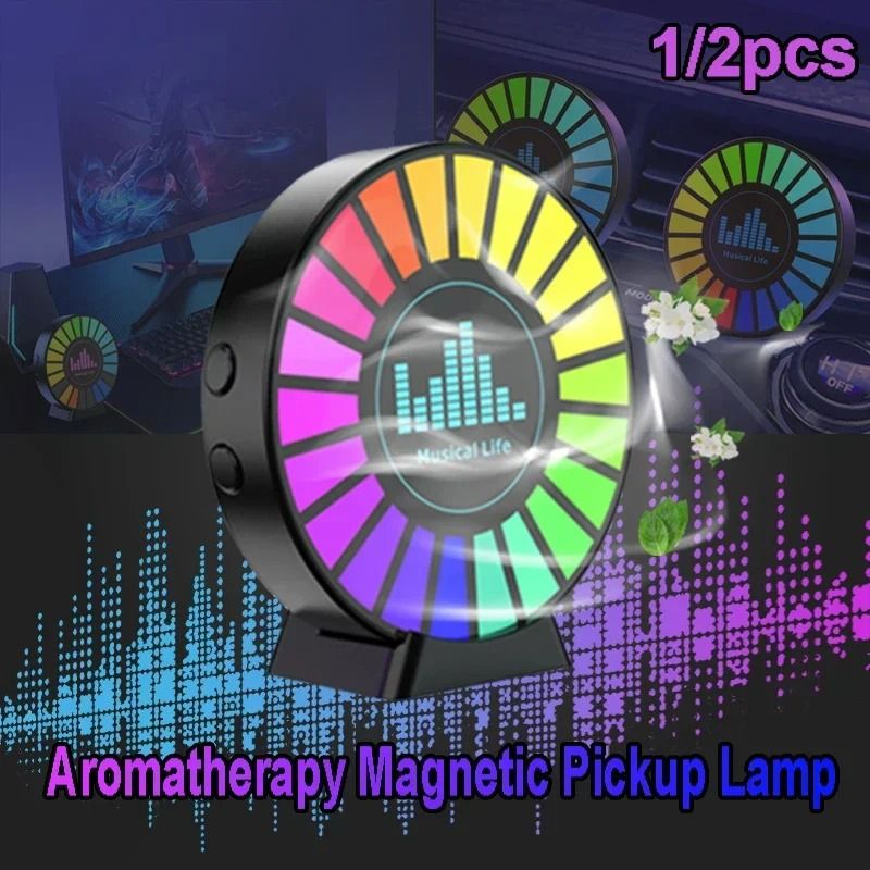 Aromatherapy Magnetic Pickup Lamp with RGB Light Rechargeable Air Freshener for Car or Room Decor