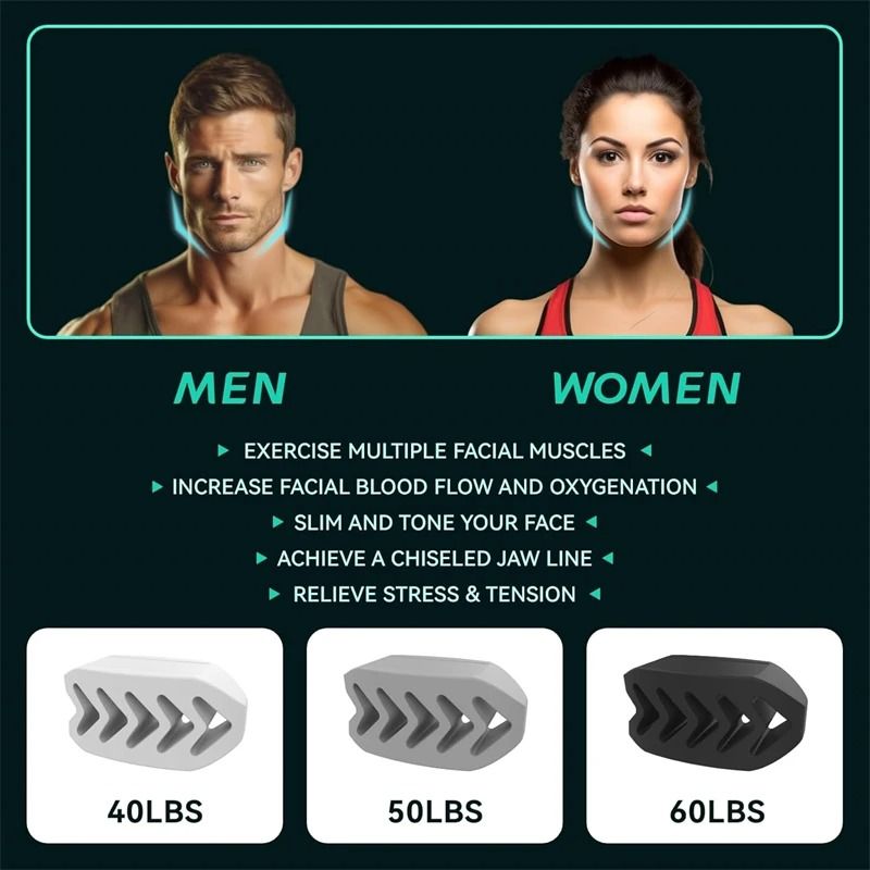 Silicone Jaw Trainer Set 6pcs with Box Face and Neck Muscle Trainer