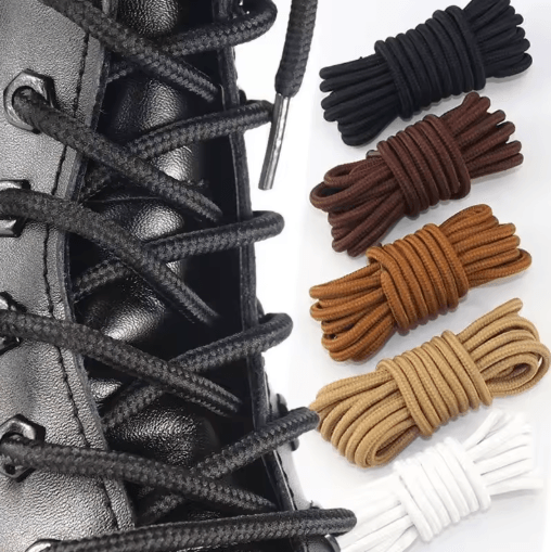 Round Polyester Shoelaces for Boots & Sneakers – Durable Lace Strings (1 Pair / 2 pcs)