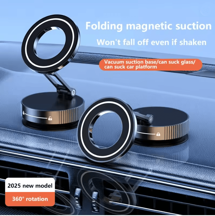 Magnetic Phone Holder Foldable Adjustable Mount for Car Desk and Home Use