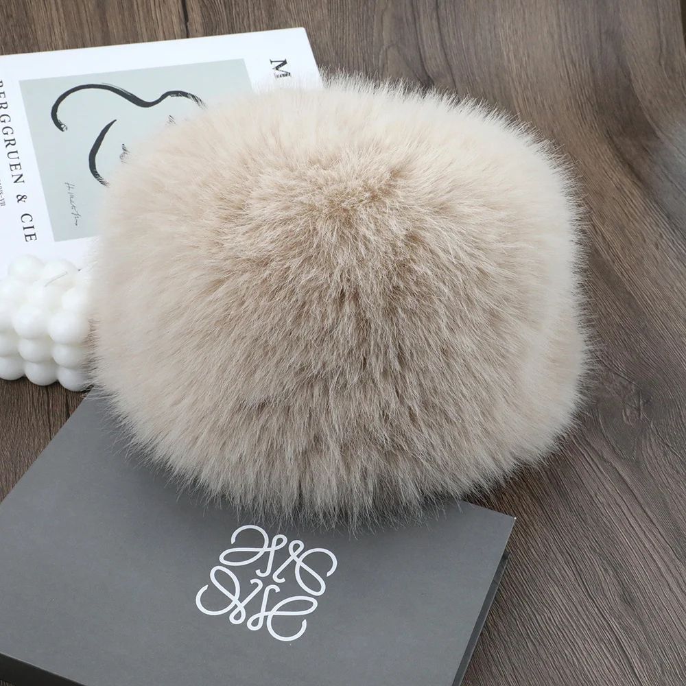 Womens Fluffy Faux Fur Winter Bomber Hat