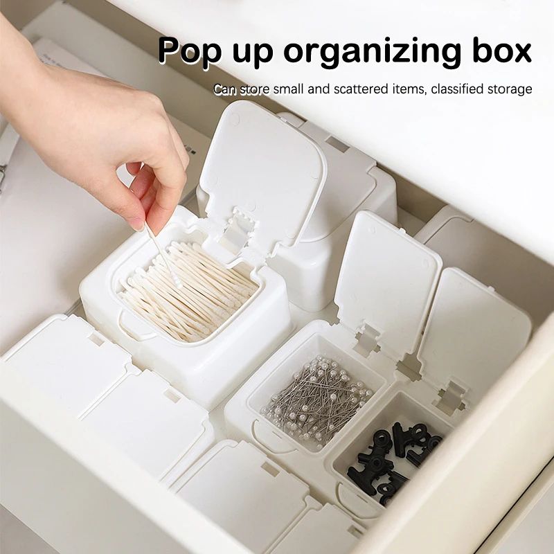 White Large Capacity Desktop Storage Box Organizer
