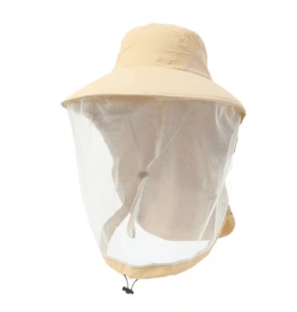 Mosquito Prevention Fishing Cap Full Mesh Insect Protective Head Net with Drawstring and Windproof Strap