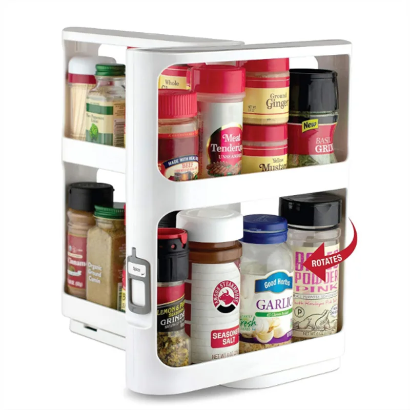 Multi-layer Storage Rotating Rack, Pull-out Rotating Spice Rack, Food Storage Rack Cabinet, Spice Rack Organizer