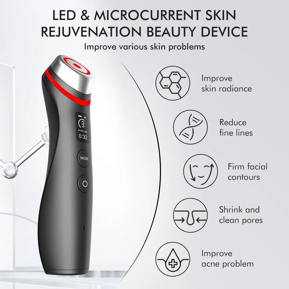6 in 1 Age Booster Skin Care Facial Device, Glow Booster Beauty Tool with Microcurrent Lift & Anti-Aging Face Care