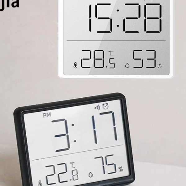 Multifunctional Temperature and Humidity Monitor with Clock Digital Hygrometer Thermometer for Home & Offics